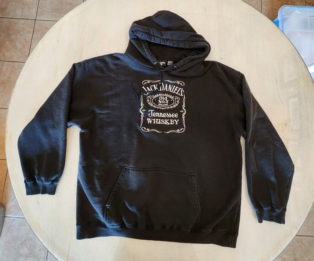 Jack Daniel's Black Hoodie Embroidered Logo SZ Large